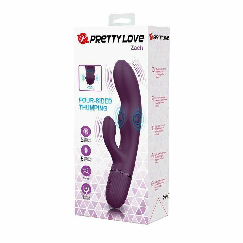 PRETTY LOVE - ZACH RECHARGEABLE THRUSTING RABBIT VIBRATOR 5+5 FUNCTIONS