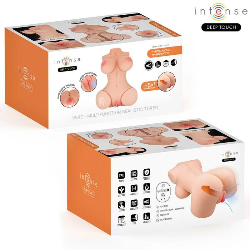 INTENSE DEEP TOUCH - VERO TORSO VAGINA WITH SUCTION, HEAT, VIBRATION AND VOICE EFFECTS WITH REMOTE CONTROL 5.5 KG