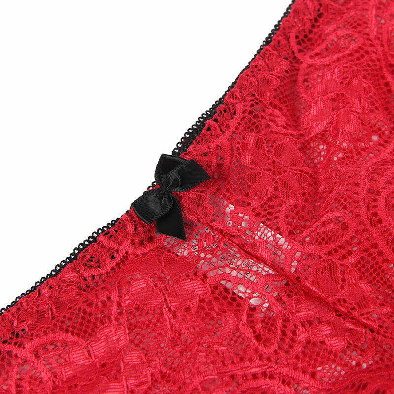 SUBBLIME - 953904 SET 3 PIEZAS ENCAJE Y SATEN ROJO L/XL