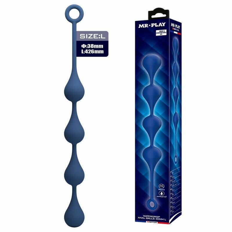 MR PLAY - BLUE SILICONE ANAL BEADS SIZE L 42.6 CM