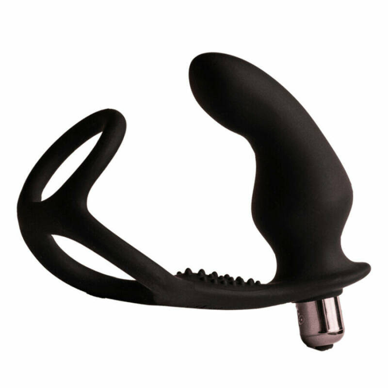 ROCKS-OFF - RO-ZEN RRO ANAL PLUG WITH VIBRATING PENIS RING BLACK