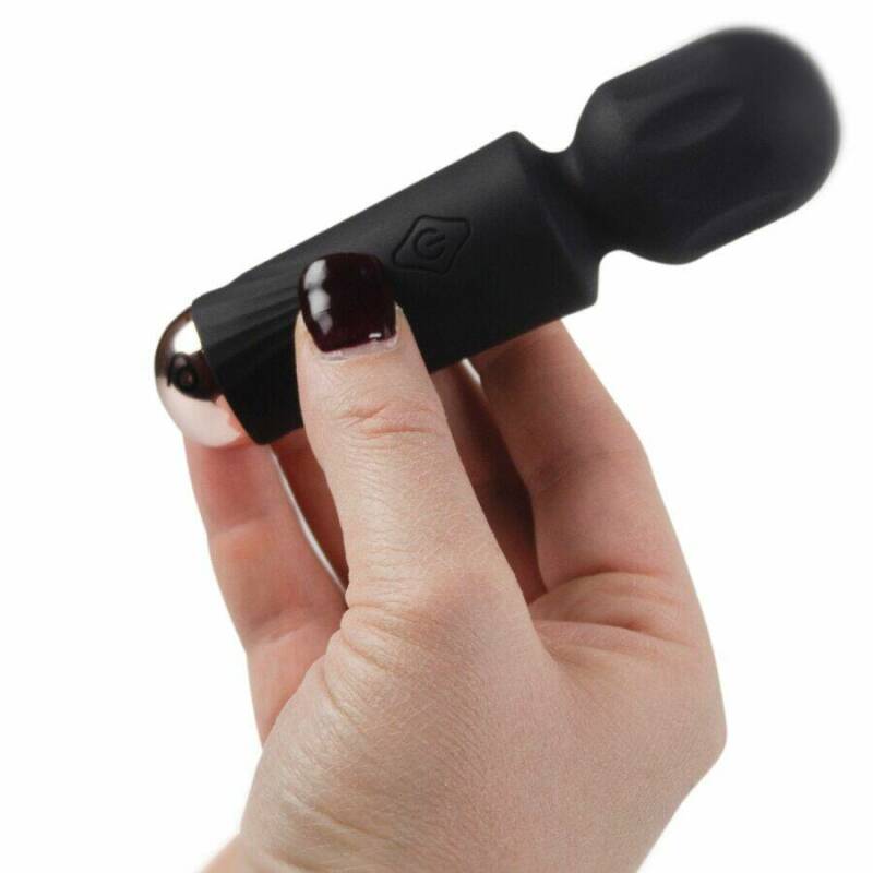 ROCKS-OFF - MINI RECHARGEABLE WAND 16 FUNCTIONS BLACK TULIP