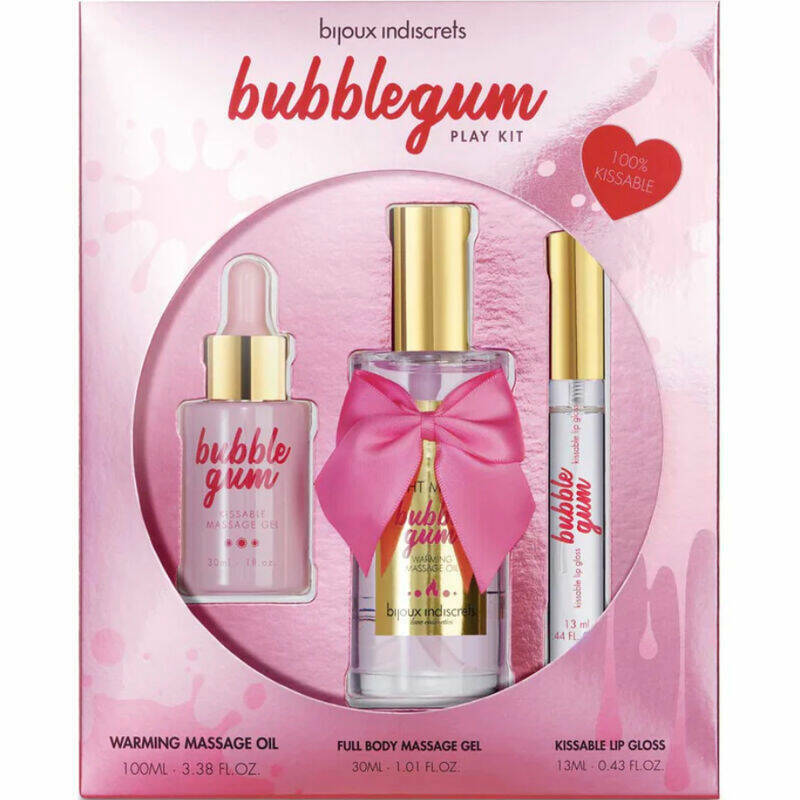 BIJOUX INDISCRETS - BUBBLEGUM PLAY KIT WITH OIL GEL & LIP GLOSS
