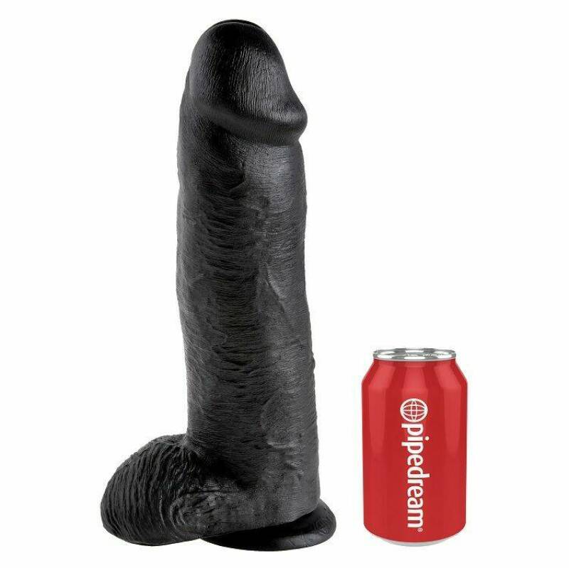 KING COCK - DILDO BLACK WITH BALLS 30.48 CM