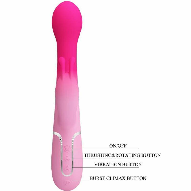 PRETTY LOVE - DEJON 3 IN 1 MULTIFUNCTION RABBIT VIBRATOR PINK