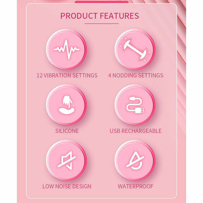 PRETTY LOVE - DUDEN RECHARGEABLE SILICONE VIBRATOR 12 VIBRATION MODES AND 3 ROCKING MODES PINK