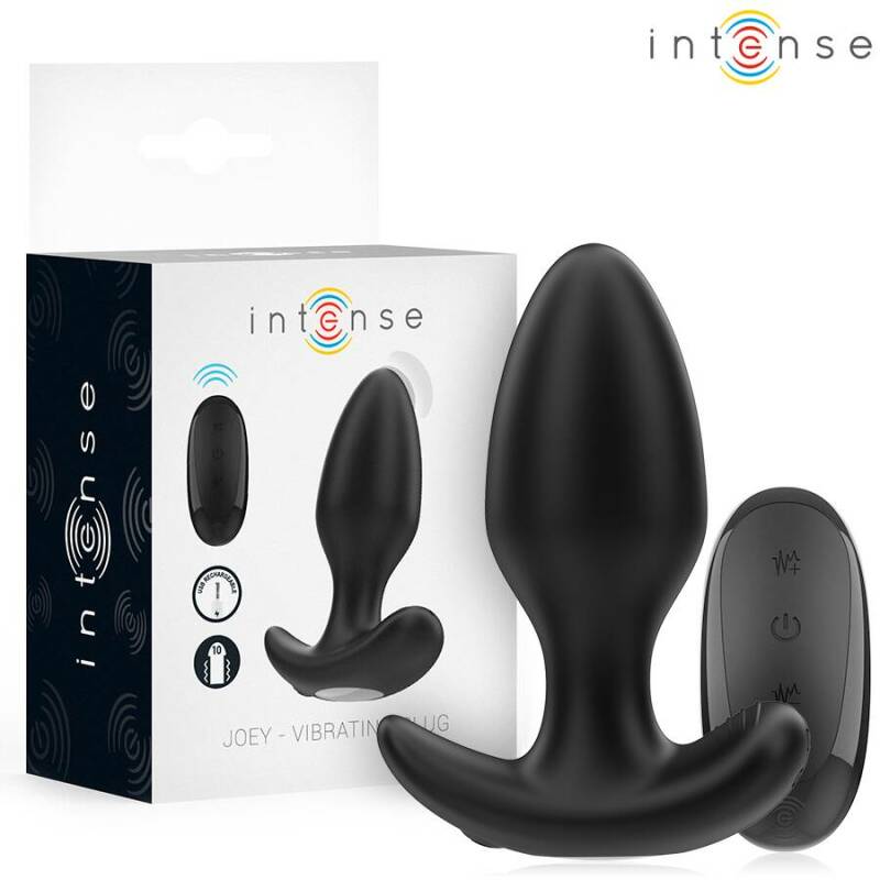INTENSE - JOEY ANAL PLUG 10 VIBRATIONS BLACK REMOTE CONTROL