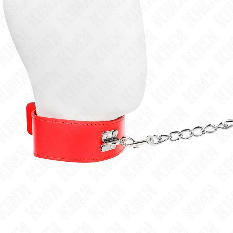 KINK - NECKLACE WITH BELT 65 CM WITH WIDE RED STRAP ADJUSTABLE 33.5-41 CM X 5 CM