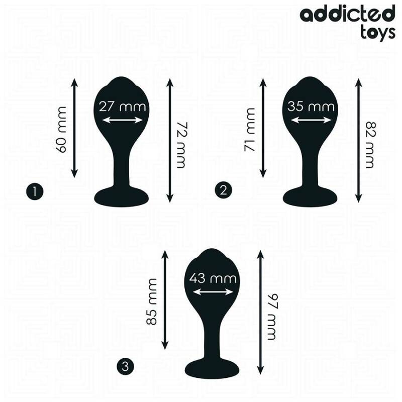 ADDICTED TOYS - SET OF 3 ANAL PLUG SILICONE WITH JEWEL