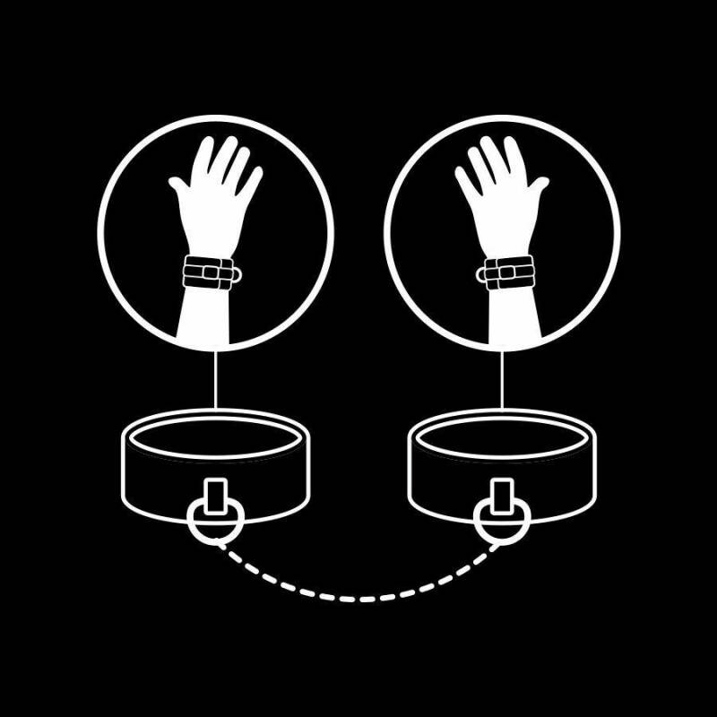 FETISH SUBMISSIVE - VEGAN LEATHER HANDCUFFS WITH NOPRENE LINING