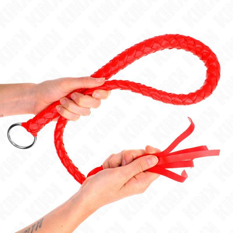 KINK - SNAKE WHIP WITH RED HAND RING 65 CM