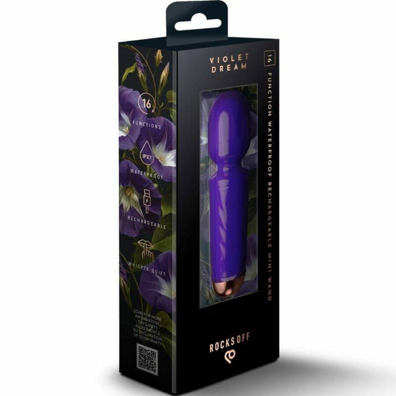 ROCKS-OFF - MINI RECHARGEABLE WAND 16 FUNCTIONS VIOLET DREAM