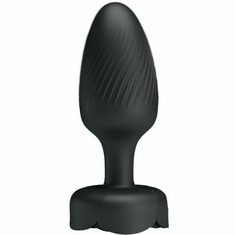 PRETTY LOVE - OLMAN ANAL PLUG WITH  LED LIGHT BLACK 8.8 CM