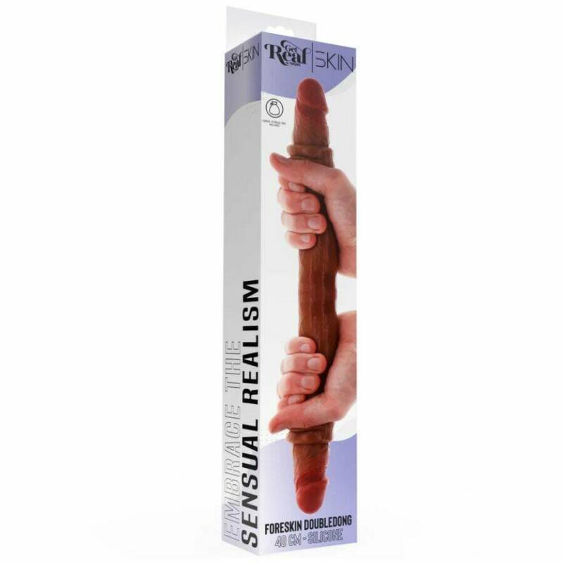 GET REAL - DOUBLE-ENDED SILICONE DILDO CARAMEL 40 CM