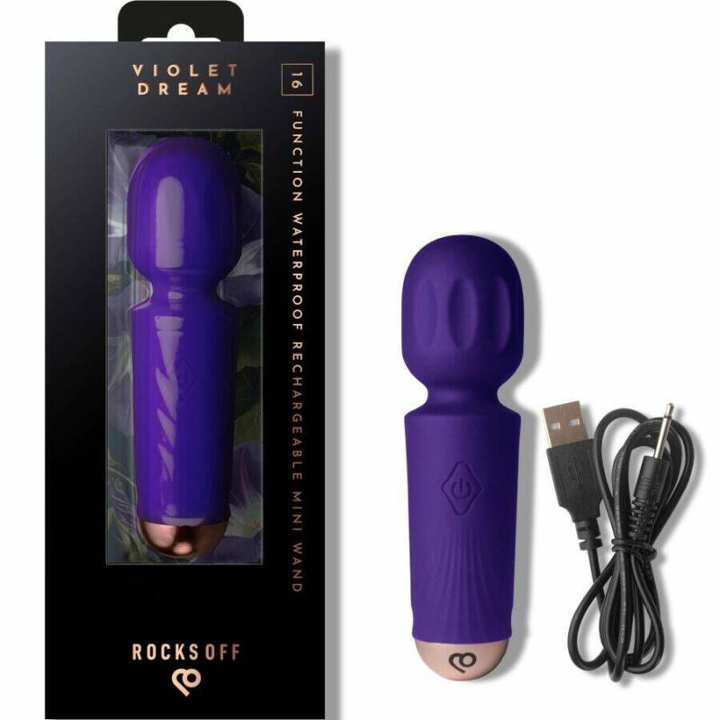 ROCKS-OFF - MINI RECHARGEABLE WAND 16 FUNCTIONS VIOLET DREAM