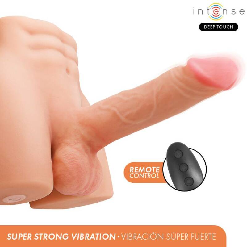 INTENSE DEEP TOUCH - RICHIE TORSO WITH ANUS AND REALISTIC DILDO WITH PUSHING AND VIBRATION REMOTE CONTROL 4.7 KG