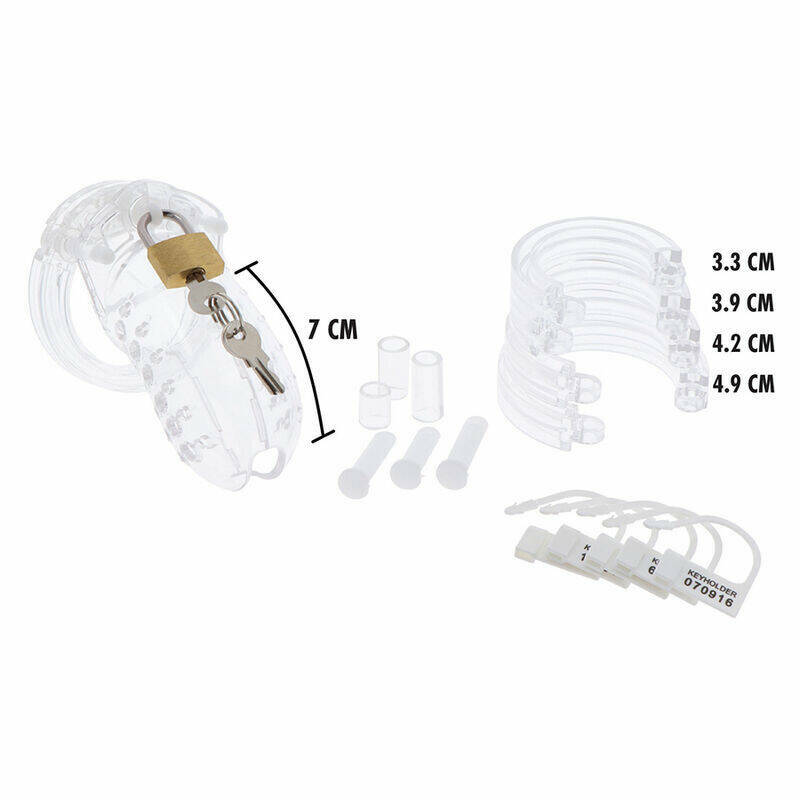 HIDDEN DESIRE - EXTREME CHASTITY COCK CAGE ACRYLIC ADJUSTABLE CLEAR