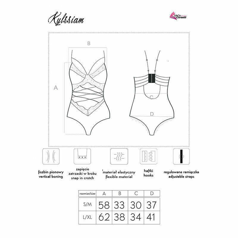 LIVCO CORSETTI FASHION - KYLSSIAM LC 90613 BODY NEGRO S/M