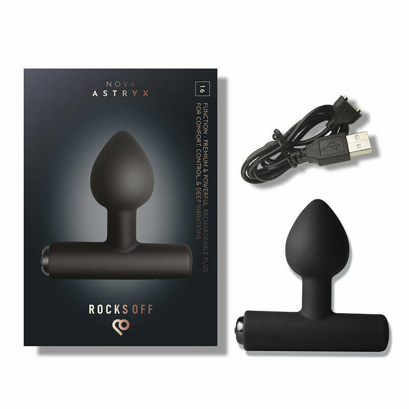 ROCKS-OFF - NOVA ASTRYX RECHARGEABLE PREMIUM & POWERFUL ANAL PLUG 16 FUNCTION BLACK