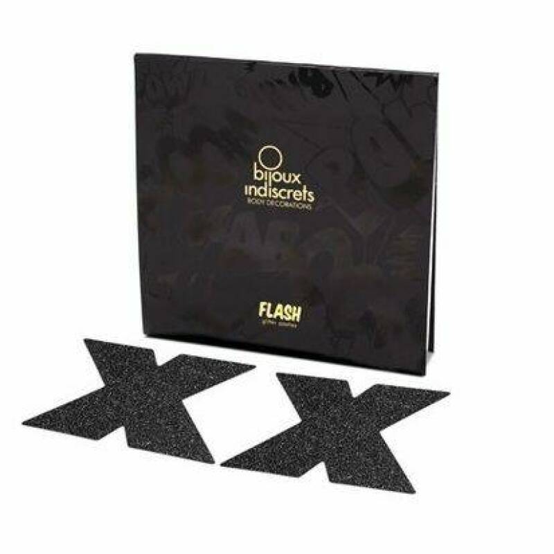 BIJOUX INDISCRETS - FLASH CROSS BLACK NIPPLE CAPS