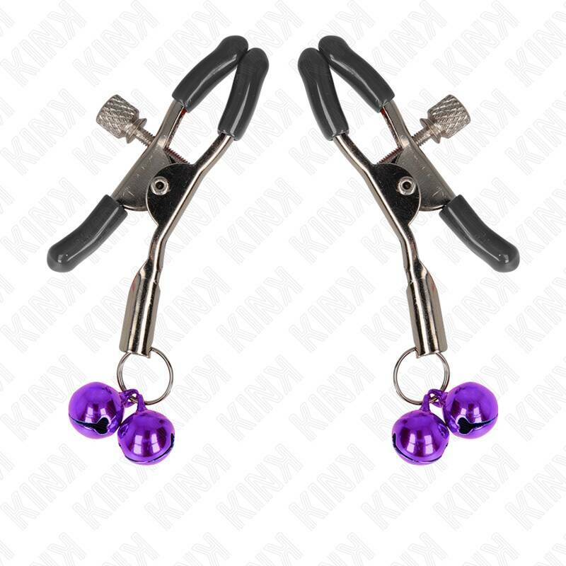 KINK - DOUBLE BELL NIPPLE CLAMP PURPLE 6 CM