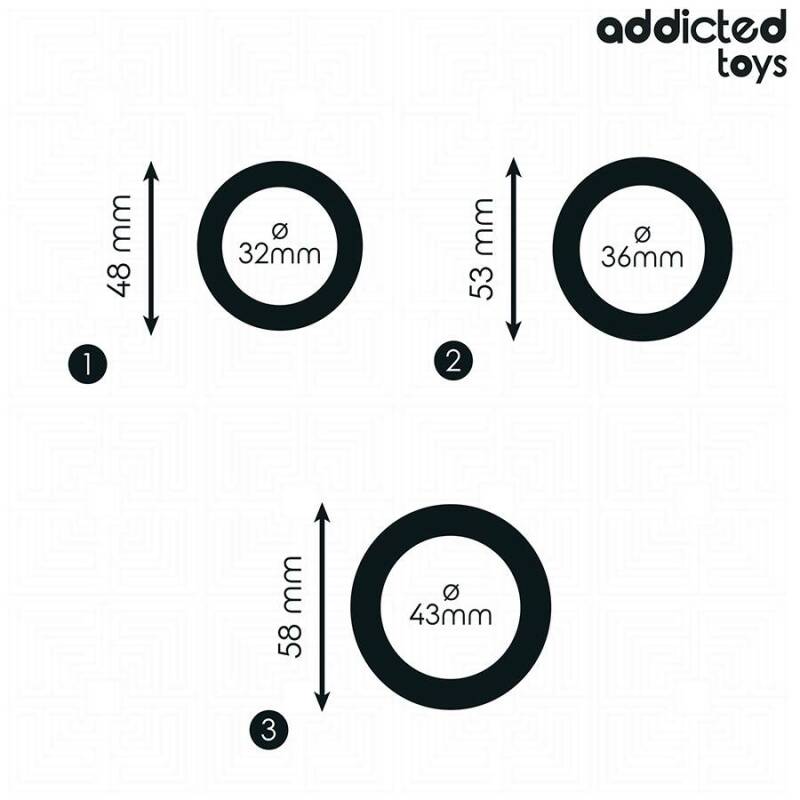 ADDICTED TOYS - SET OF SILICONE RINGS MODEL 1