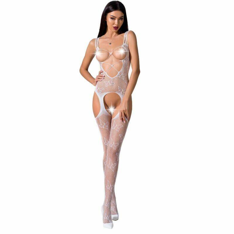 PASSION - WOMAN BS075 BODYSTOCKING ONE SIZE WHITE