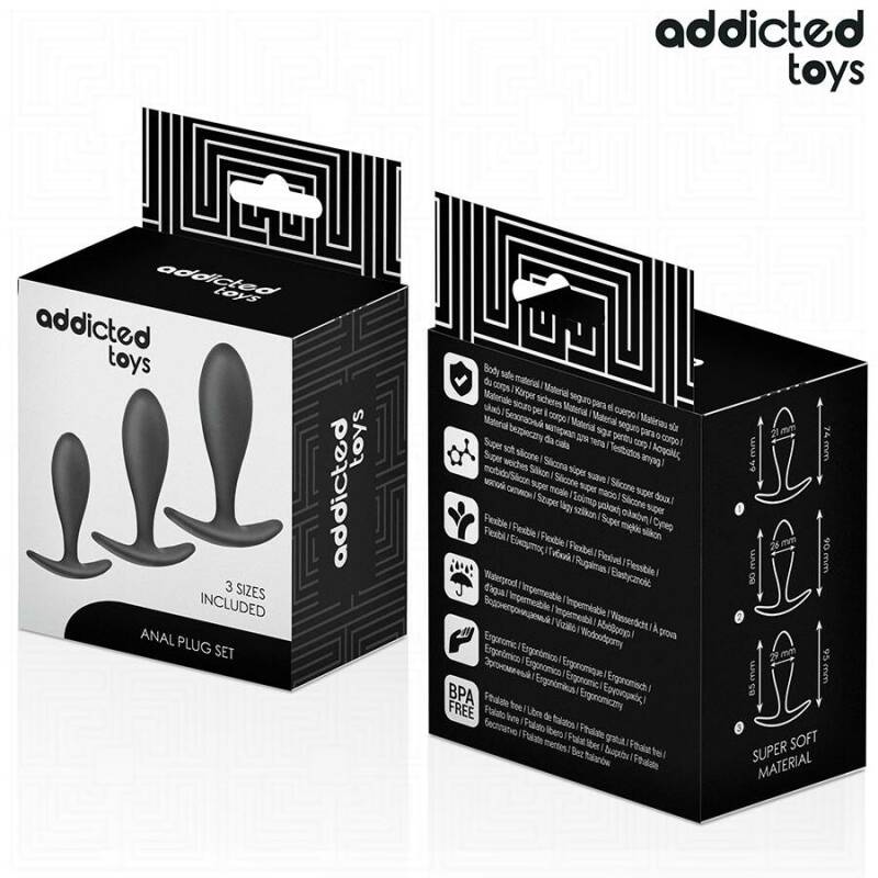 ADDICTED TOYS - SET OF 3 ANAL PLUG SILICONE MODEL 2