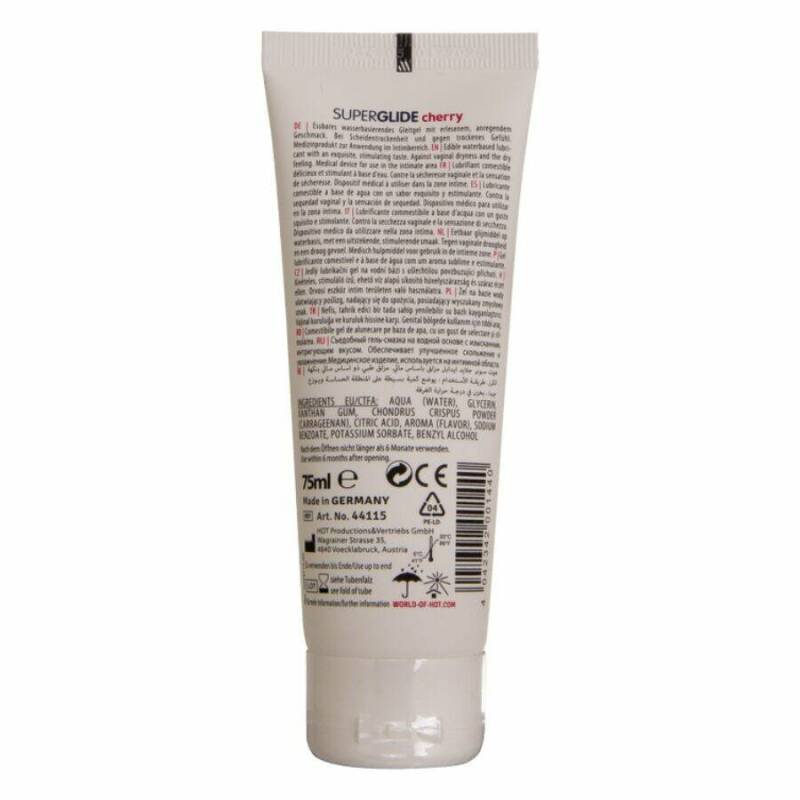HOT - SUPERGLIDE EDIBLE LUBRICANT WATERBASED CHERRY 75 ML