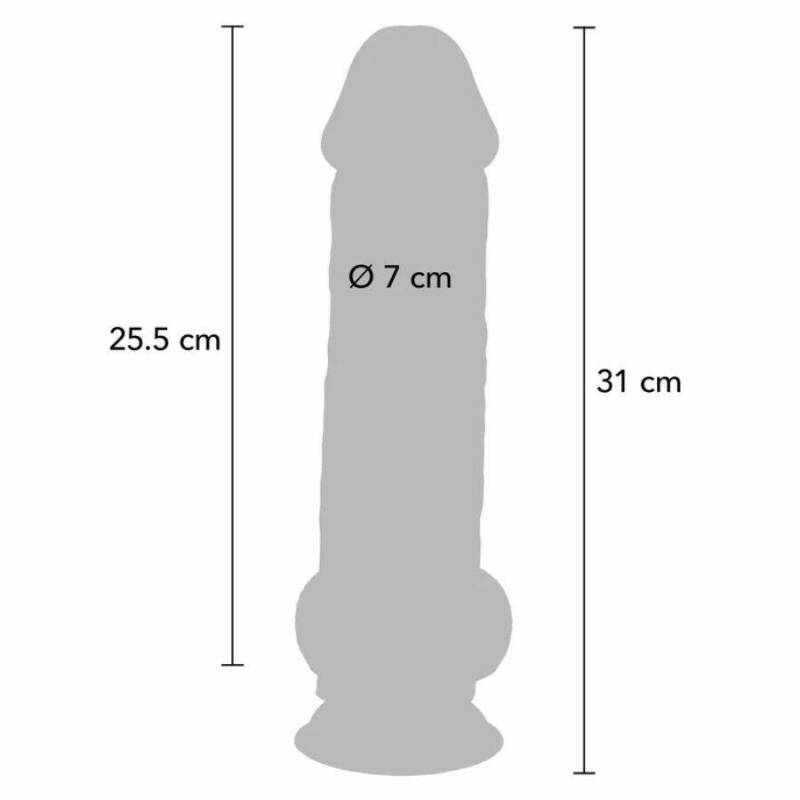 GET REAL - DELUXE REALISTIC PENIS WITH TESTICLES EXTRA THICK 31 CM