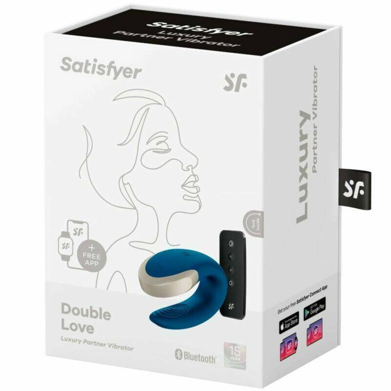 SATISFYER - APP DOUBLE LOVE VIBRADOR PAREJAS LUXURY AZUL