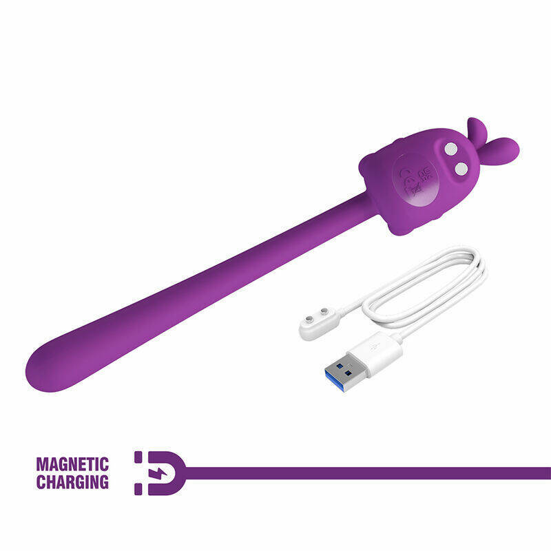 PRETTY LOVE - CUTE BUNNY FLIRTING STICK FLEXIBLE VIBRATOR USB RECHARGEABLE PURPLE