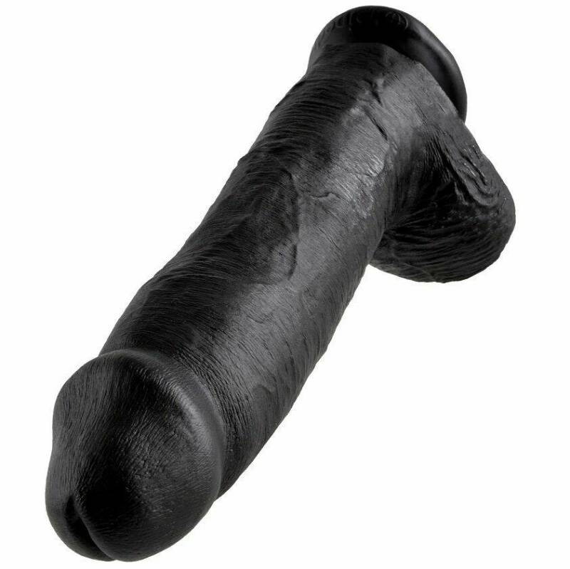 KING COCK - DILDO BLACK WITH BALLS 30.48 CM