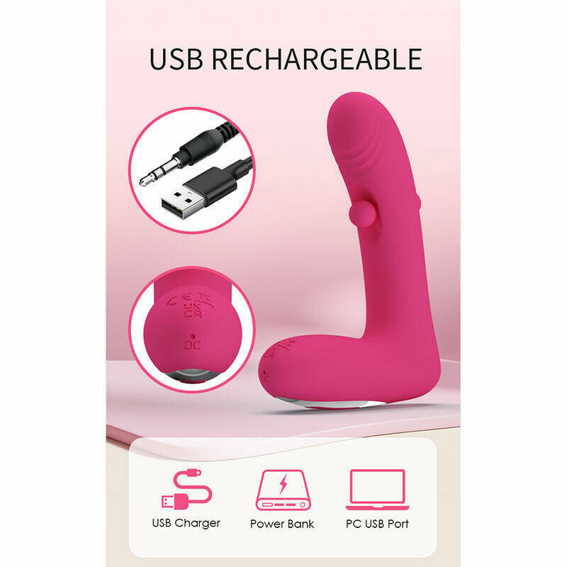 PRETTY LOVE - DUDEN RECHARGEABLE SILICONE VIBRATOR 12 VIBRATION MODES AND 3 ROCKING MODES PINK