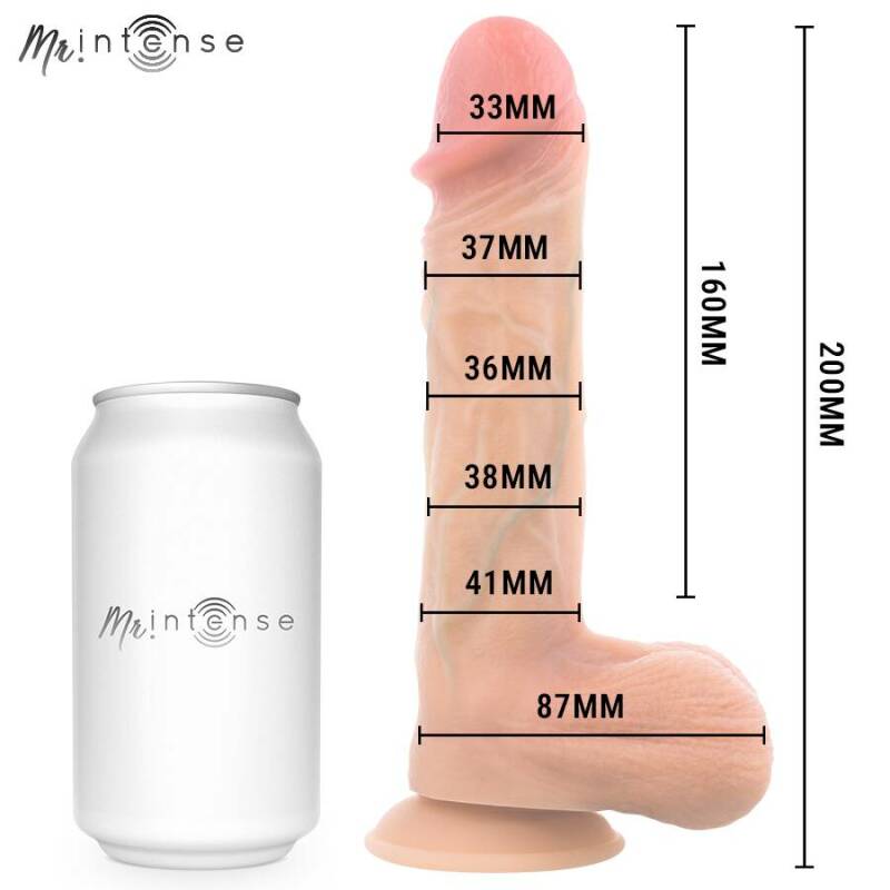 MR INTENSE - LOGAN VIBRATOR DILDO SILICONE WITH HEAT EFFECT AND REMOTE CONTROL 20 CM -Ø- 4,1 CM