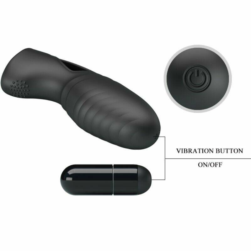 PRETTY LOVE - ALAN SILICONE FINGER VIBRATOR BLACK