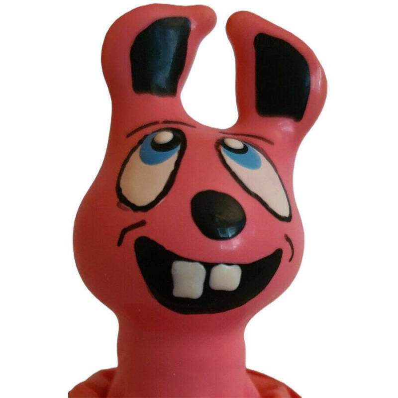 CONDOMERIE - HANDPAINTED NOVELTY CONDOMS LAUGHING PINK HARE