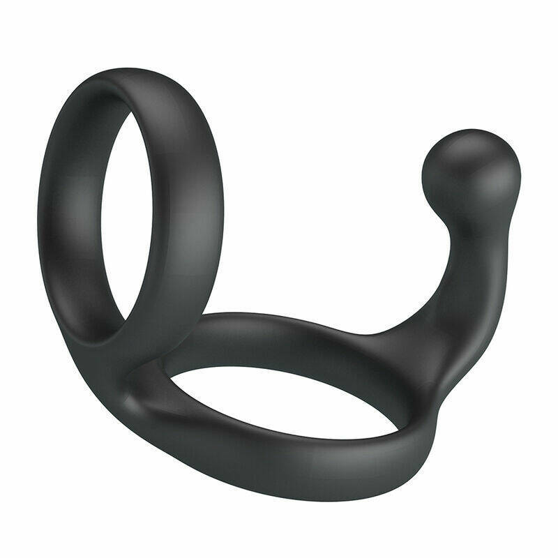 CRAZY BULL - FLORIAN DOUBLE COCK AND BALL RING BLACK