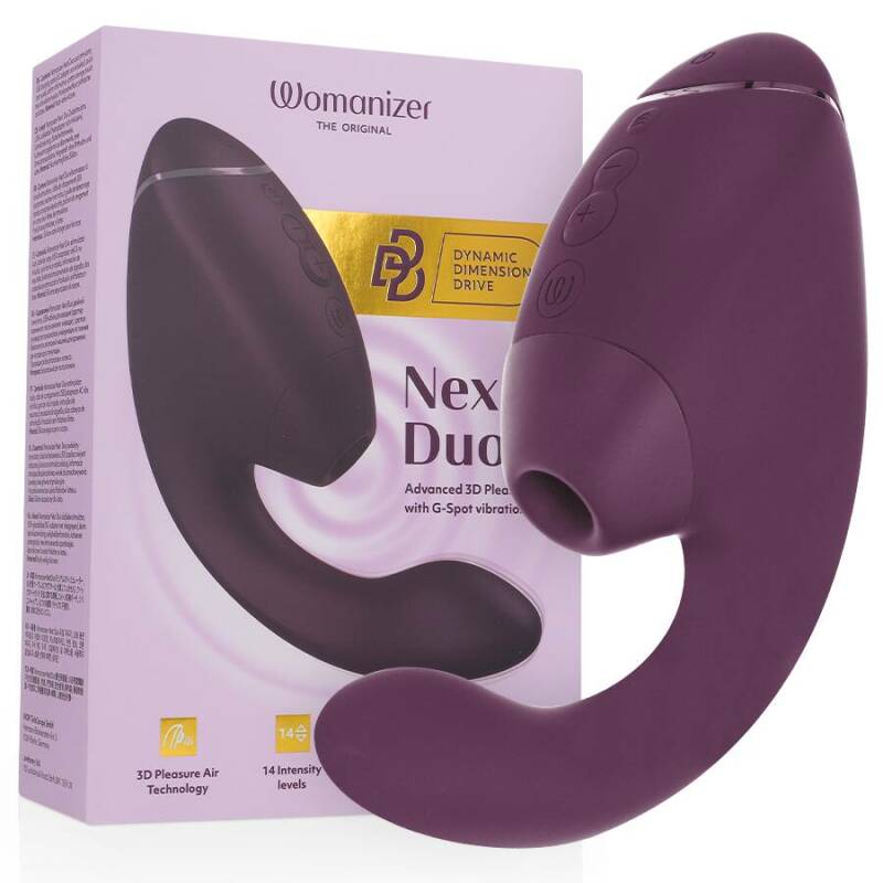 WOMANIZER - DUO NEXT DUAL CLITORAL & G-SPOT STIMULATOR DARK PURPLE