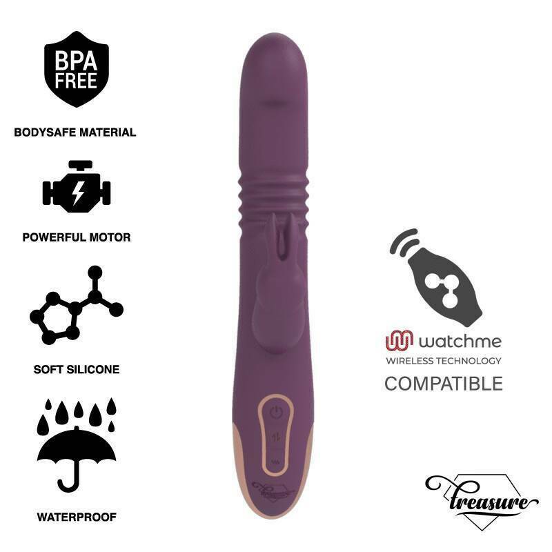 TREASURE - BASTIAN RABBIT UP & DOWN, ROTATOR & VIBRATOR COMPATIBLE CON WATCHME WIRELESS TECHNOLOGY