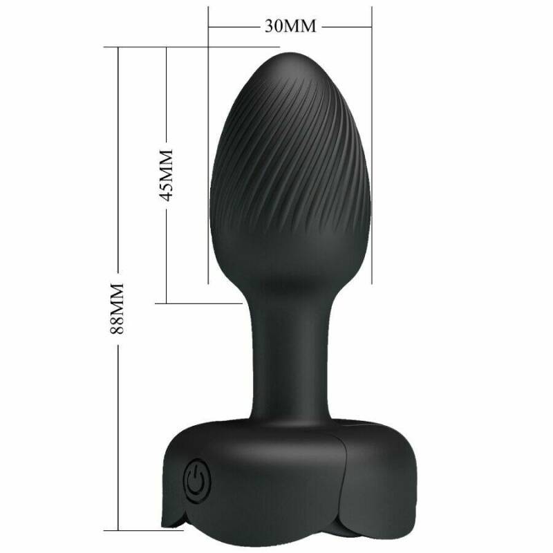 PRETTY LOVE - OLMAN ANAL PLUG WITH  LED LIGHT BLACK 8.8 CM
