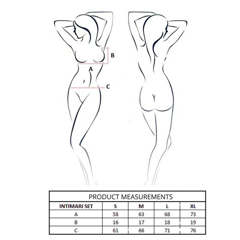 PASSION - INTIMARI BRA + PANTIES SET PINK S/M