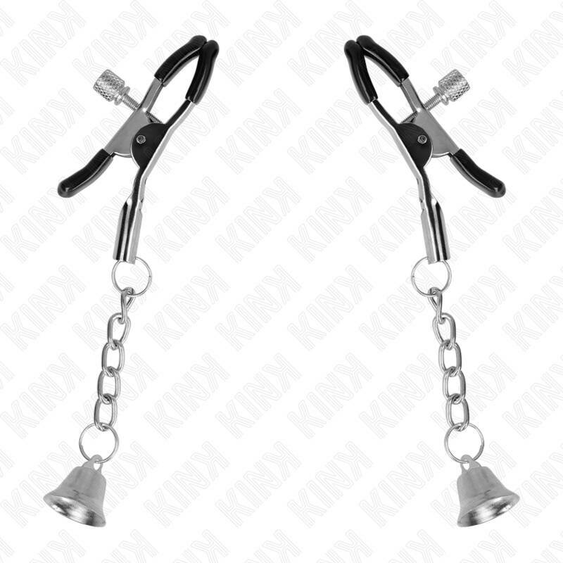 KINK - SILVER BELL PENDANT NIPPLE CLAMPS 6 CM