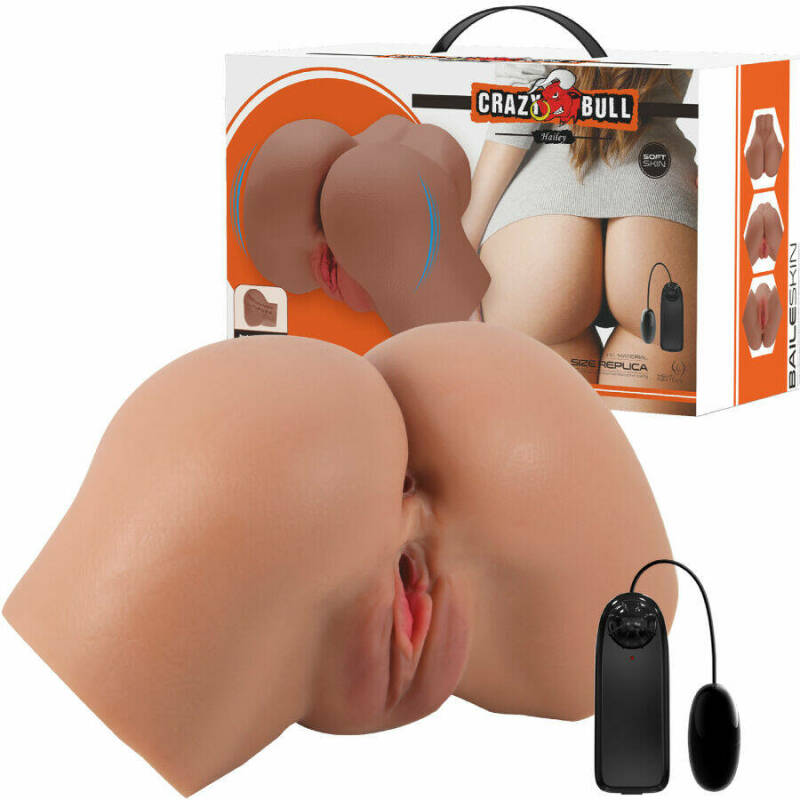 CRAZY BULL - HAILEY VIBRATOR BUTT WITH REALISTIC VAGINA AND ANUS CONTROL REMOTO