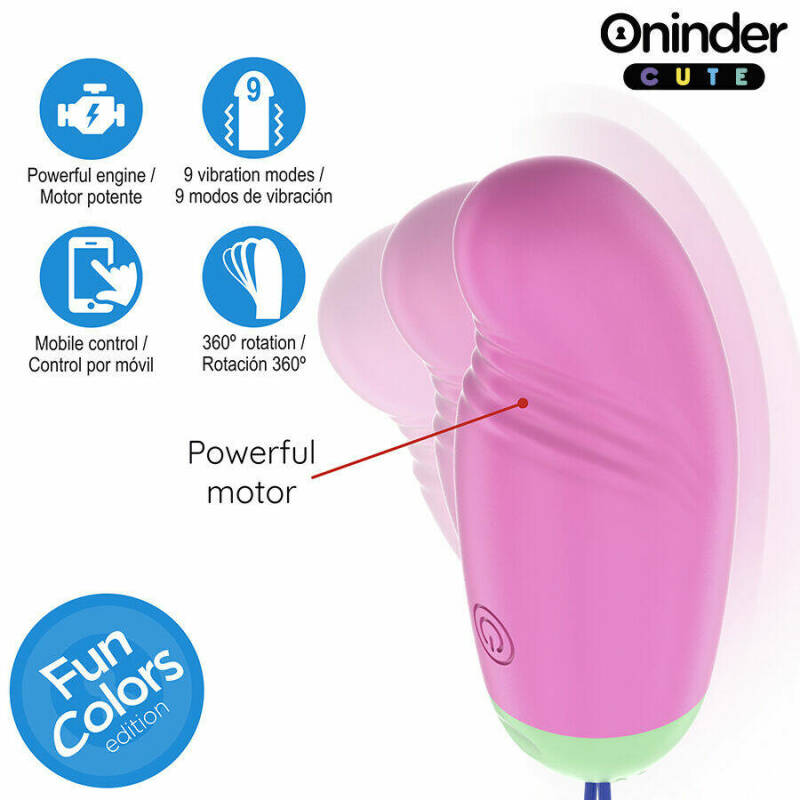 ONINDER CUTE - LOVE PLEASURE 360° VIBRATING-ROTATING SILICONE EGG - FREE GLOBAL APP