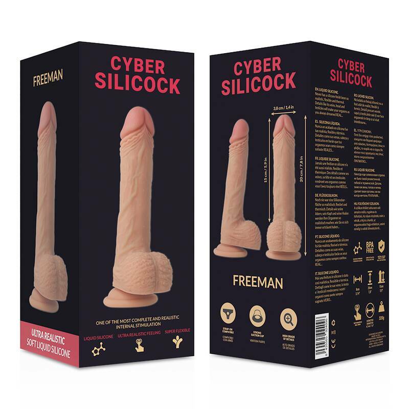 CYBER SILICOCK - FREEMAN ULTRA REALISTIC SOFT LIQUID SILICONE 20 CM -O- 3.8 CM