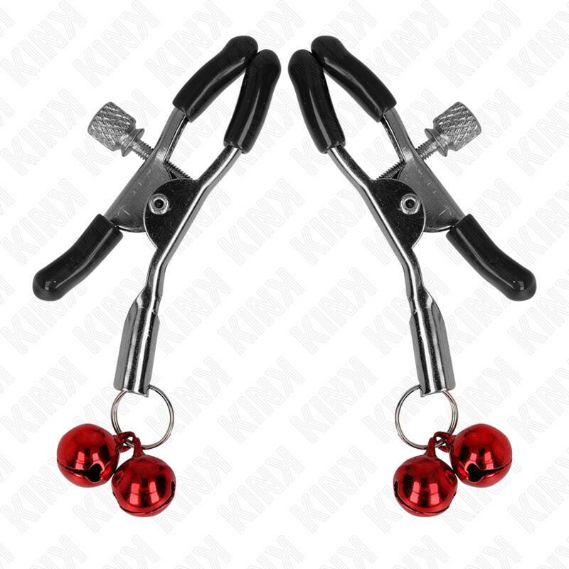 KINK - DOUBLE BELL NIPPLE CLAMP RED 6 CM