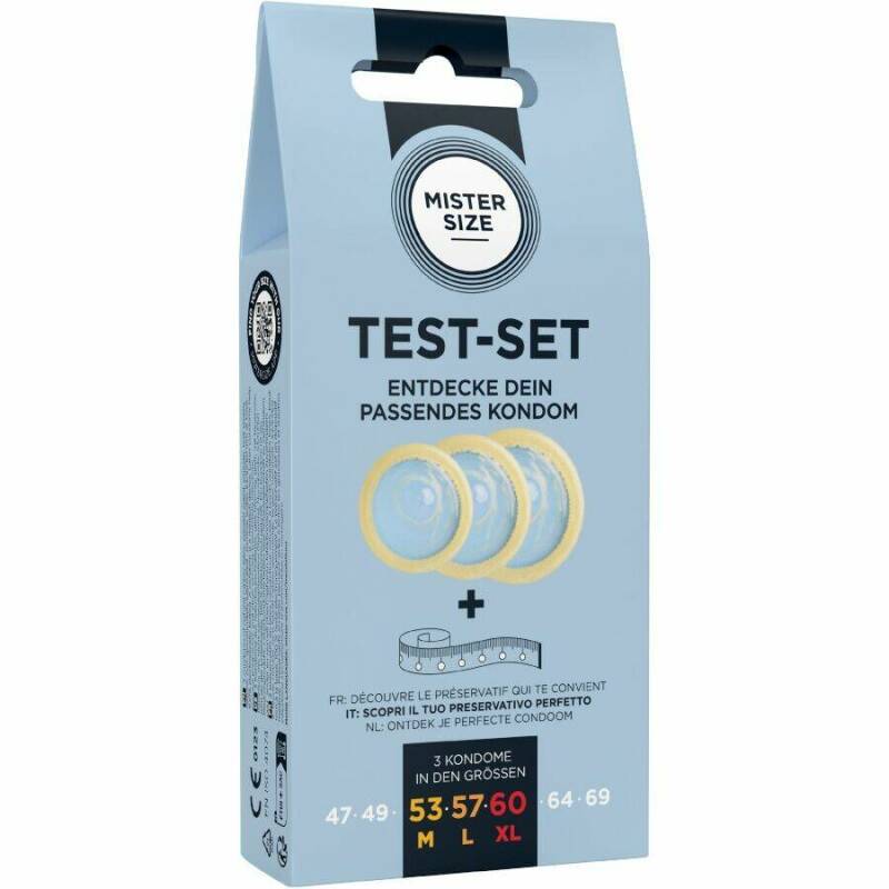 MISTER SIZE - TEST SET 3 DIFFERENT SIZED CONDOMS + MEASURING TAPE