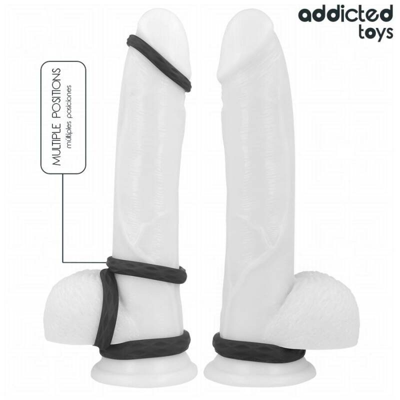 ADDICTED TOYS - TEXTURED COCK RING SET 4 SIZES