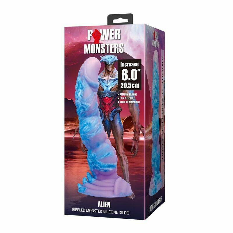 POWER MONSTERS - ALIEN FANTASY SILICONE DILDO 20.5 CM Ø 4.8 CM